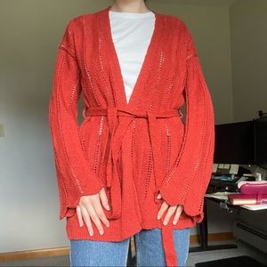 Anthropologie Tie Waist Cardigan